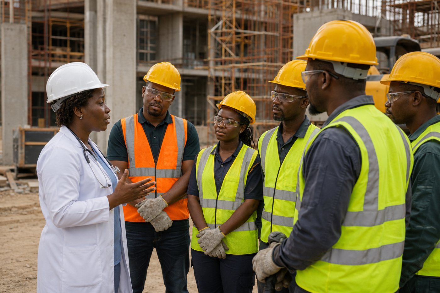 Construction site health and safety briefing